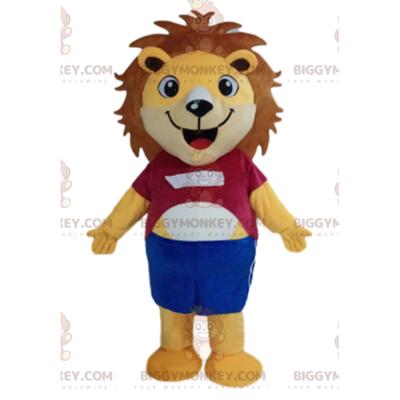 BIGGYMONKEY™ yellow lion mascot costume, lion cub costume