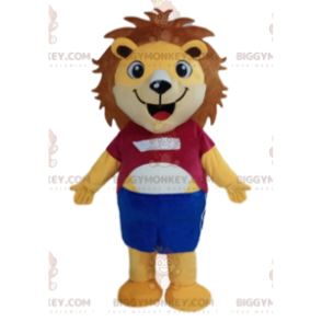 BIGGYMONKEY™ keltainen leijona-maskottiasu, leijonanpentu-asu