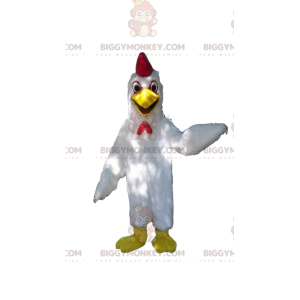 BIGGYMONKEY™ fantasia de mascote galinha branca, fantasia de