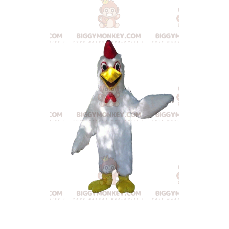 BIGGYMONKEY™ costume da mascotte gallina bianca, costume da