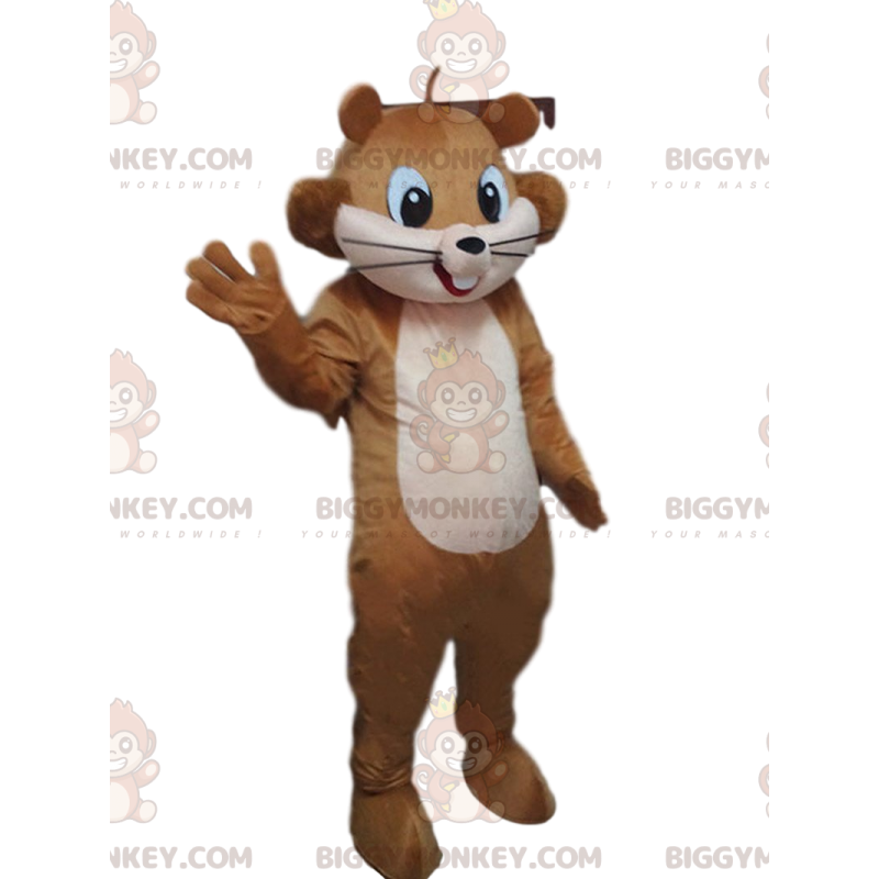 Ruskea orava BIGGYMONKEY™ maskottiasu, metsäpuku
