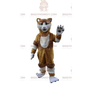 Costume de mascotte BIGGYMONKEY™ de chat marron et blanc