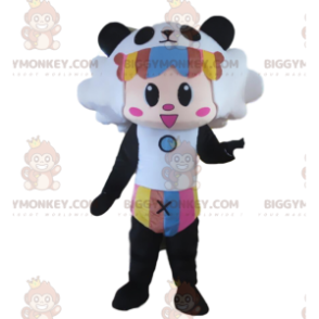 BIGGYMONKEY™ Maskottchenkostüm eines Pandas, der als Schaf