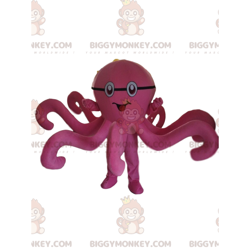 Costume da mascotte polpo rosa BIGGYMONKEY™, costume da polpo