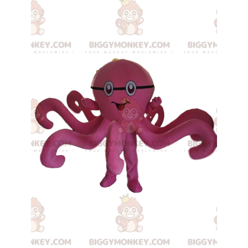 Rosa Oktopus BIGGYMONKEY™ Maskottchenkostüm, Oktopus-Kostüm
