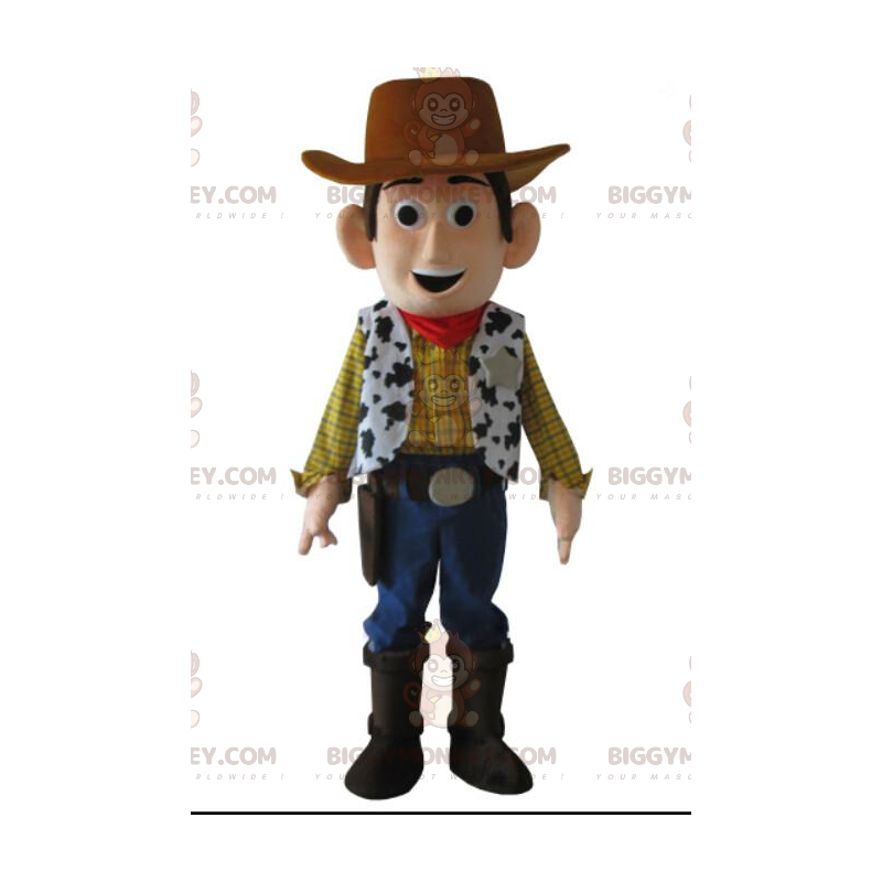 BIGGYMONKEY™ mascottekostuum van Woody, de beroemde sheriff en