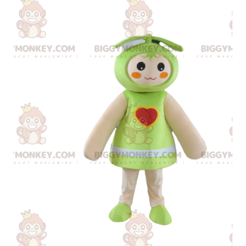 Doll BIGGYMONKEY™ mascot costume, green baby doll costume with