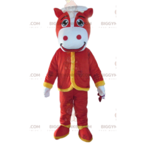 Fantasia de mascote BIGGYMONKEY™ cavalo vermelho, fantasia de