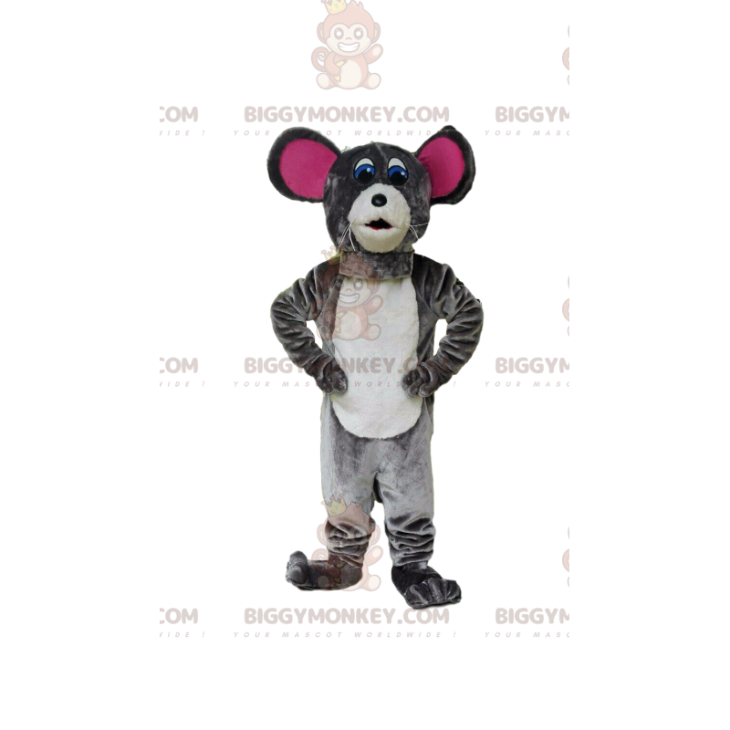 Fantasia de mascote de rato cinza BIGGYMONKEY™, fantasia de