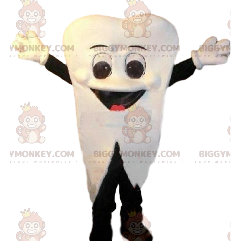 Riesiger weißer Zahn BIGGYMONKEY™ Maskottchenkostüm, Zahnkostüm
