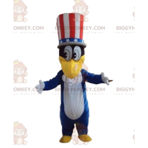 Duck BIGGYMONKEY™ maskottiasu amerikkalaisella hatulla