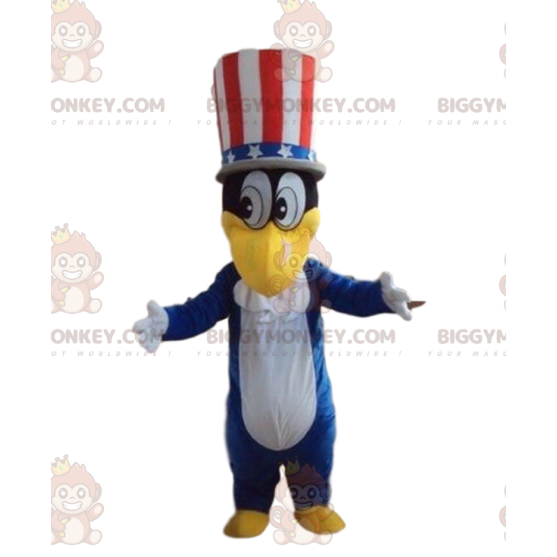 Duck BIGGYMONKEY™ maskotkostume med amerikansk hat