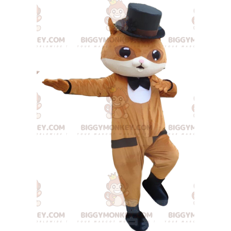 Costume de mascotte BIGGYMONKEY™ de chat marron et blanc, très