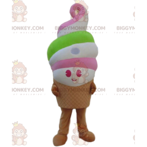 Giant ice cream BIGGYMONKEY™ mascot costume, ice cream cone