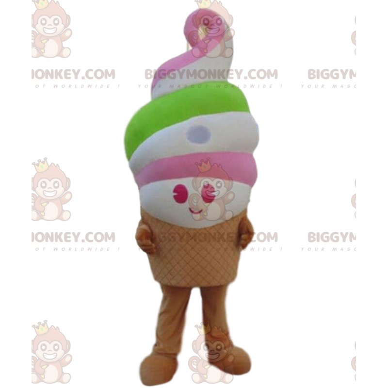 Costume de mascotte BIGGYMONKEY™ de glace géante, cornet de