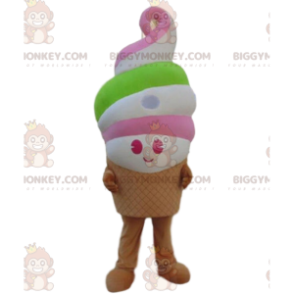 Costume de mascotte BIGGYMONKEY™ de glace géante, cornet de