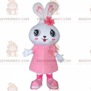 Costume de mascotte BIGGYMONKEY™ de lapin blanc, costume de