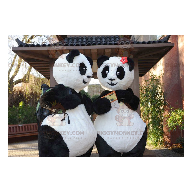 2 BIGGYMONKEY's zwart-witte panda-mascotte - Biggymonkey.com