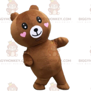 BIGGYMONKEY™ maskotdräkt uppblåsbar nallebjörn med hjärtan