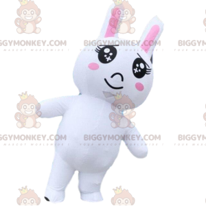 Φουσκωτό κοστούμι μασκότ BIGGYMONKEY™ White Rabbit, Φουσκωτό
