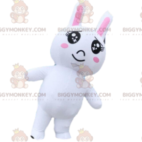 Costume de mascotte BIGGYMONKEY™ de lapin blanc gonflable