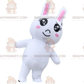 Oppustelig hvid kanin BIGGYMONKEY™ maskotkostume, oppusteligt