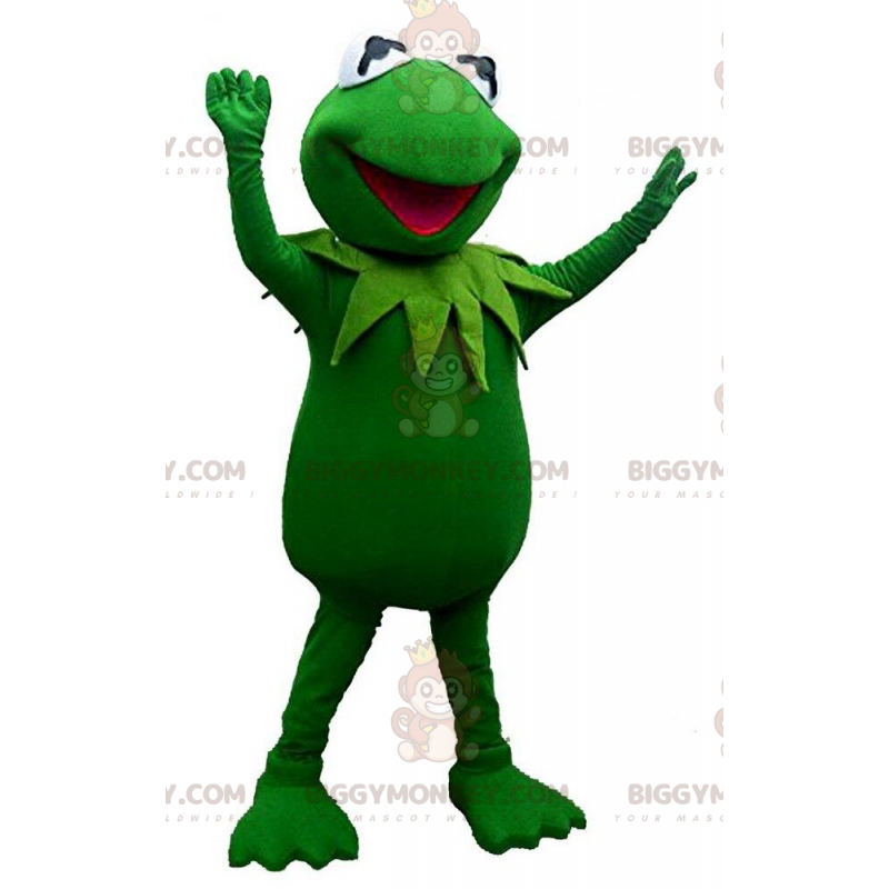 Traje de mascote BIGGYMONKEY™ de Kermit, o famoso sapo verde