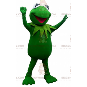 BIGGYMONKEY™ maskotdräkt av Kermit, den berömda fiktiva gröna