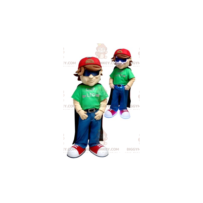 BIGGYMONKEY™ Maskottchenkostüm für Jungen mit Umhang und Mütze