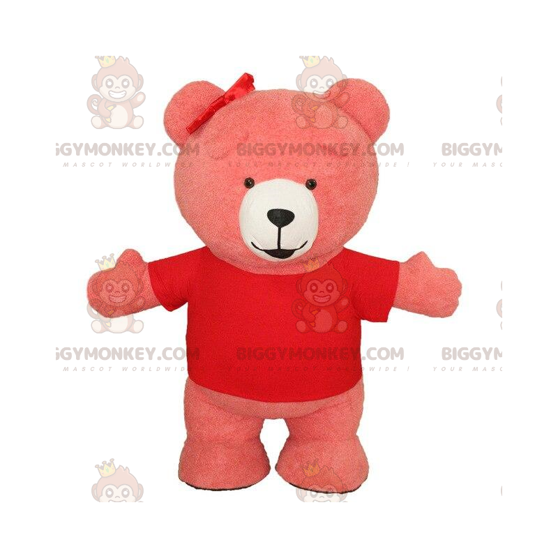 Costume de mascotte BIGGYMONKEY™ d'ours gonflable rose, costume