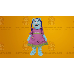 Costume de mascotte BIGGYMONKEY™ de yéti bleu de nounours -