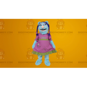 Disfraz de mascota Yeti Teddy azul BIGGYMONKEY™ -