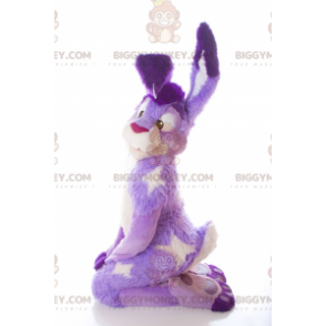 Costume de mascotte BIGGYMONKEY™ de lapin mauve et blanc -