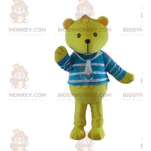 BIGGYMONKEY™-mascottekostuum met matrozenshirt, geel