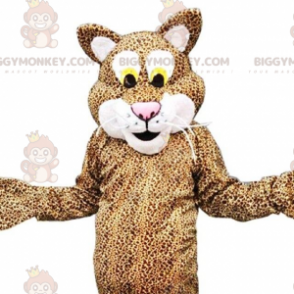 Leopard BIGGYMONKEY™ maskotdräkt, panterkostym, plysch kattdjur