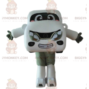 Costume de mascotte BIGGYMONKEY™ de voiture blanche, costume de