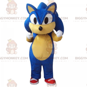 BIGGYMONKEY™ maskotdräkt av Sonic, den berömda blåa