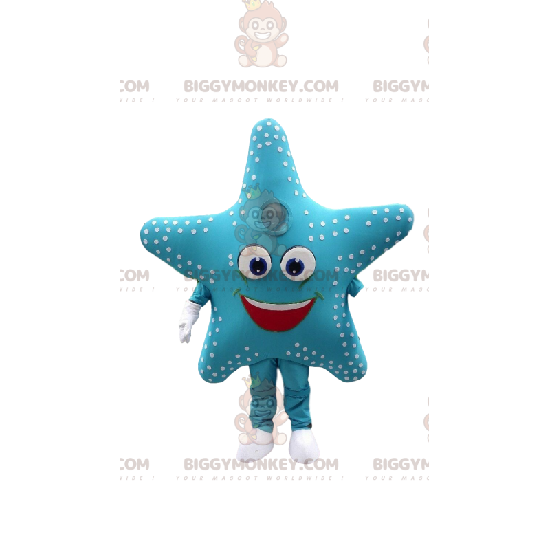 Sjöstjärna BIGGYMONKEY™ maskotdräkt, jätteblå stjärnedräkt -