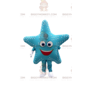 Starfish BIGGYMONKEY™ mascot costume, giant blue star costume –