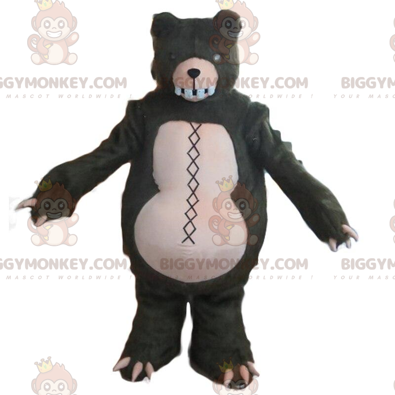 BIGGYMONKEY™ Maskottchenkostüm Zombie, böser Bär, gruseliges
