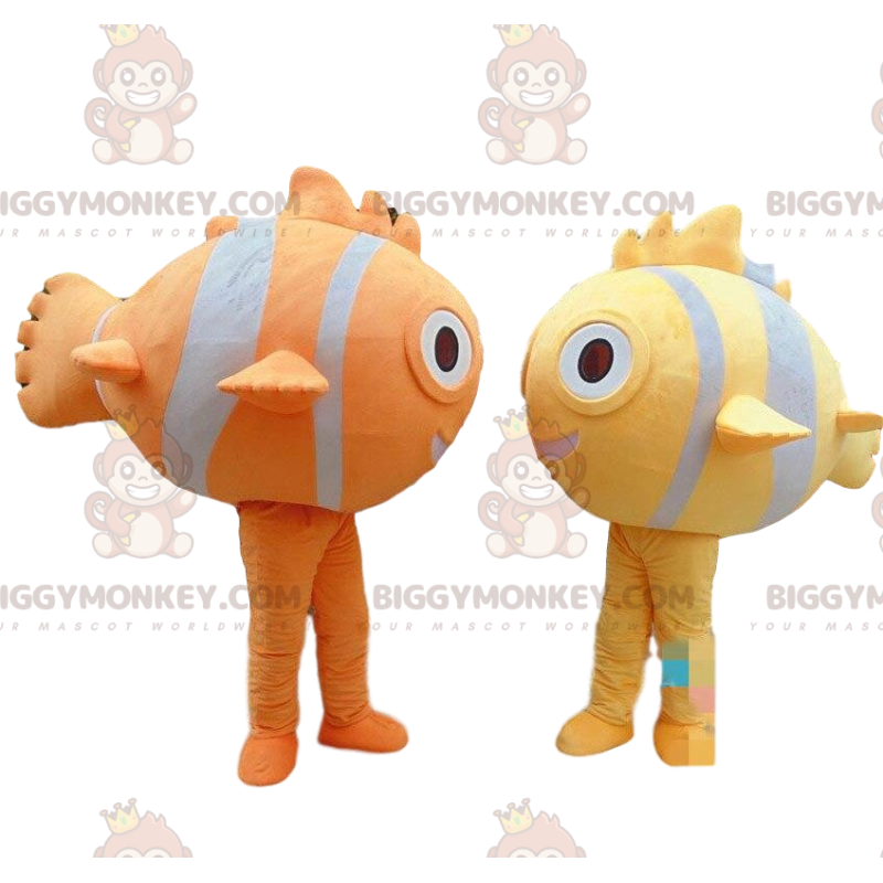 BIGGYMONKEY™s colorful fish mascot, yellow fish, orange fish -