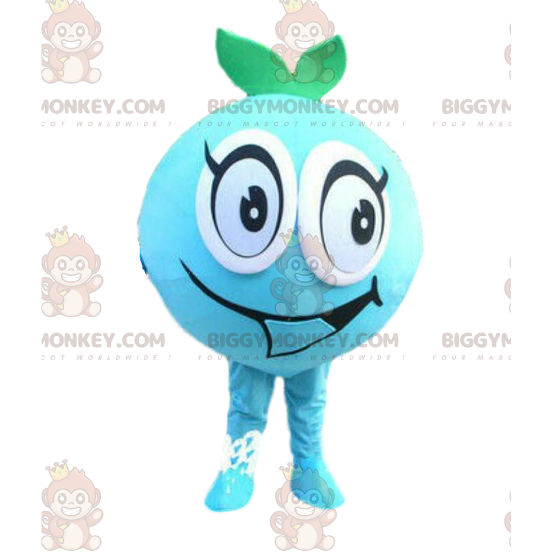 Blueberry BIGGYMONKEY™ mascot costume, blue fruit costume, red