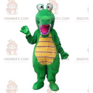 Kostým maskota zeleného a žlutého krokodýla BIGGYMONKEY™