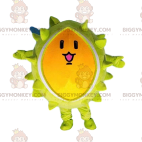 Durian BIGGYMONKEY™ Mascot Costume, Giant Yellow Fruit Costume