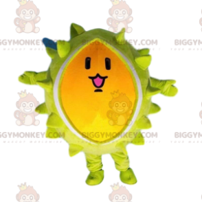 Durian BIGGYMONKEY™ maskotdräkt, jättegul fruktdräkt -