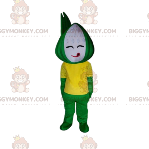 Disfraz de mascota BIGGYMONKEY™ de muñeco de nieve verde y