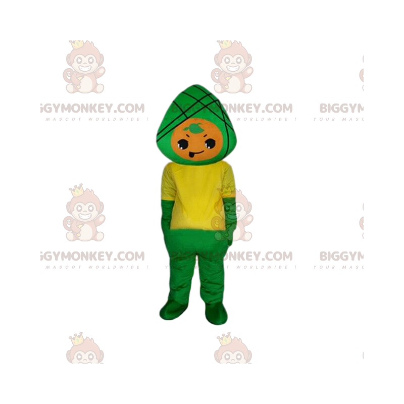Disfraz de mascota BIGGYMONKEY™ de personaje verde y amarillo