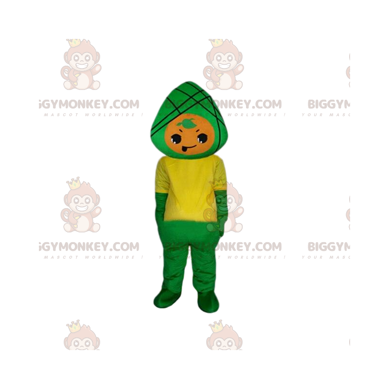 Groen en geel BIGGYMONKEY™ mascottekostuum, groen bladkostuum -