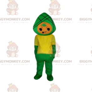 Groen en geel BIGGYMONKEY™ mascottekostuum, groen bladkostuum -