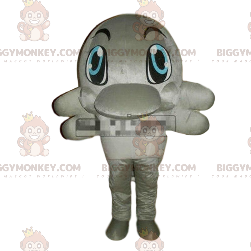 BIGGYMONKEY™ costume da mascotte di delfino grigio, costume da